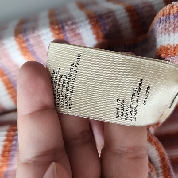 Anthropologie Saturday Sunday Stripe Retro Chenille Knit Flare Hoodie - Picture 4 of 7